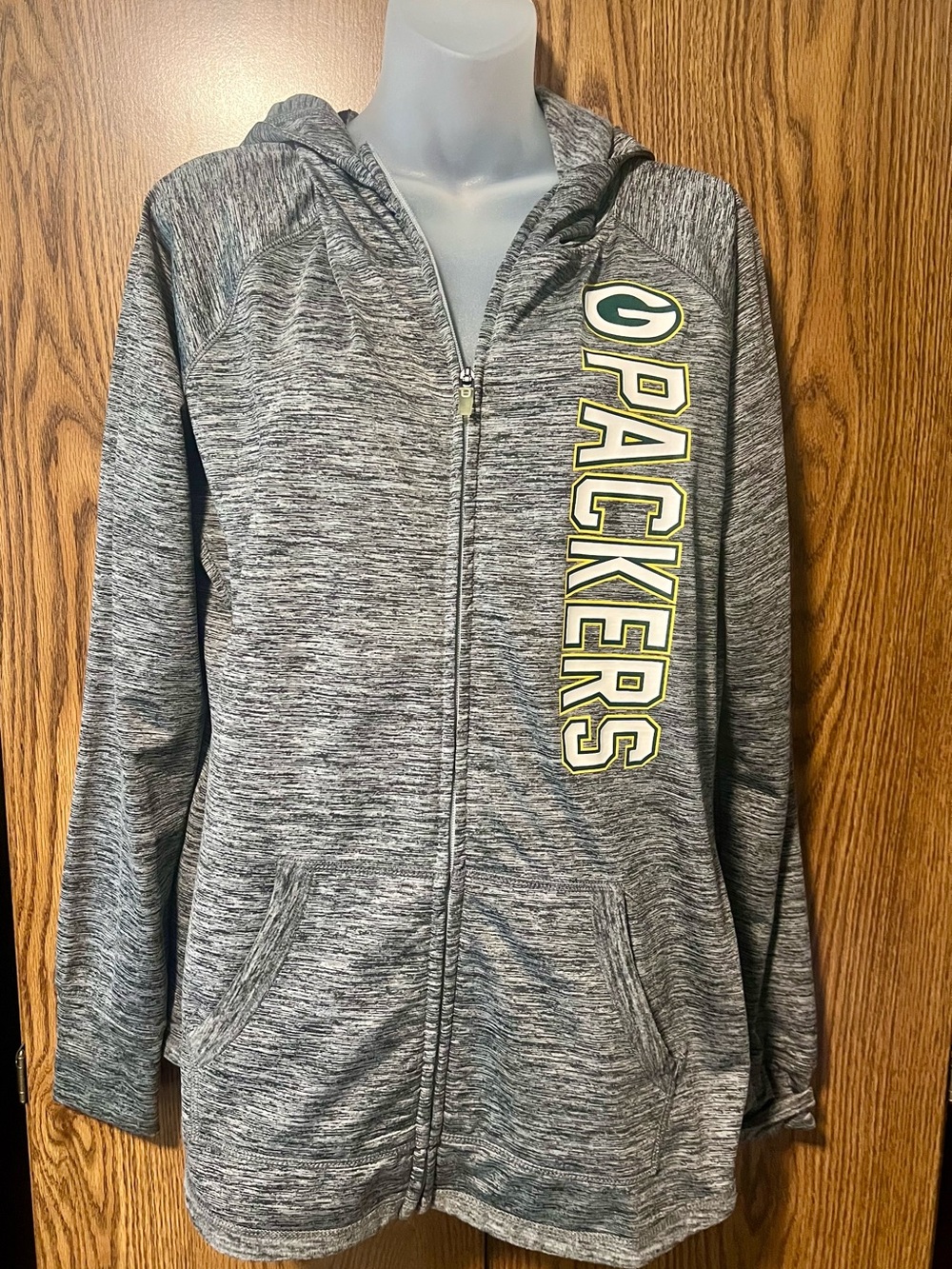 NFL Gray Green Bay Packers Women's Full-Zip Hoodie Jacket
